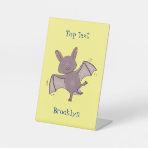 Signe De Table Caricature de vol de chauve-souris