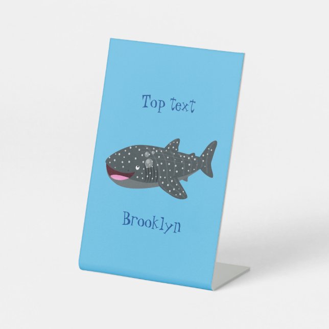 Signe De Table Caricature joli requin baleine joyeux (Recto)