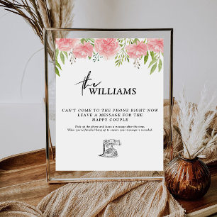 Signe De Table Carnation Boho Mariage Téléphone Audio Livre d'or