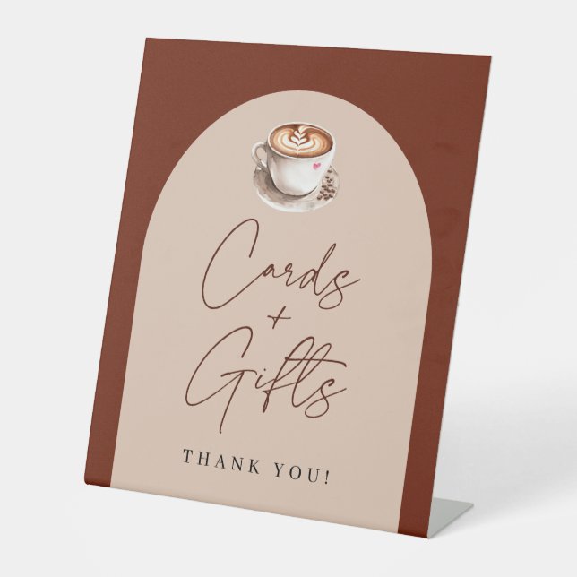 Signe De Table Carte café moderne + Fête des mariées cadeaux (Recto)