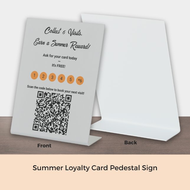Signe De Table Carte de fidélité d'été - 6 po x 8 po (Summer Loyalty Card - 6"x8" Pedestal Sign)