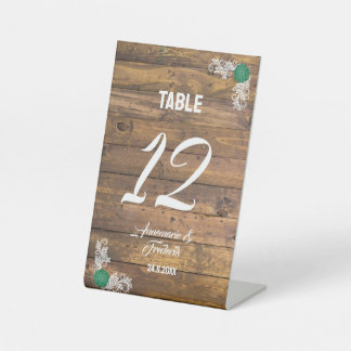 Signe De Table Carte de Mariage Rustic Wood Grange