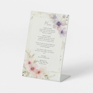 Signe De Table carte de menu de mariage aux fleurs de cosmos aqua
