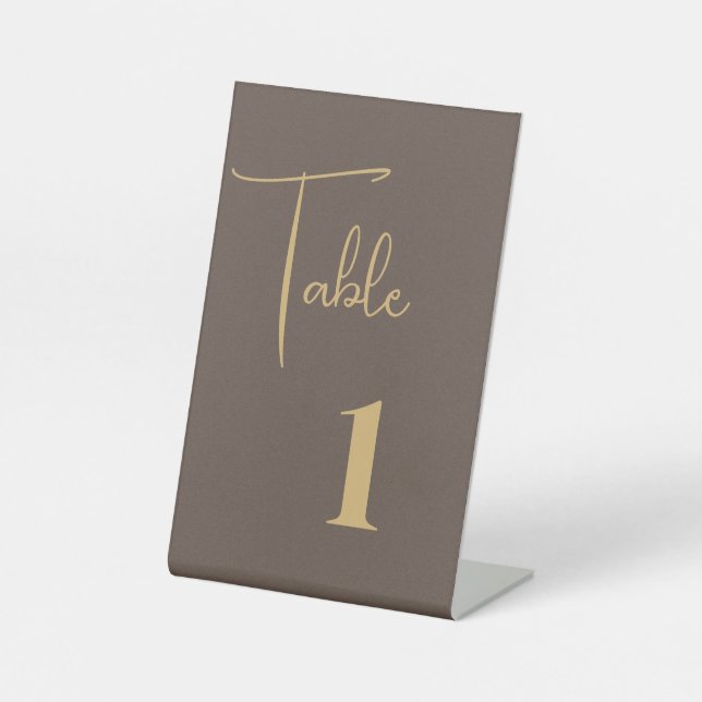 Signe De Table Carte de numéro de table de mariage (Recto)