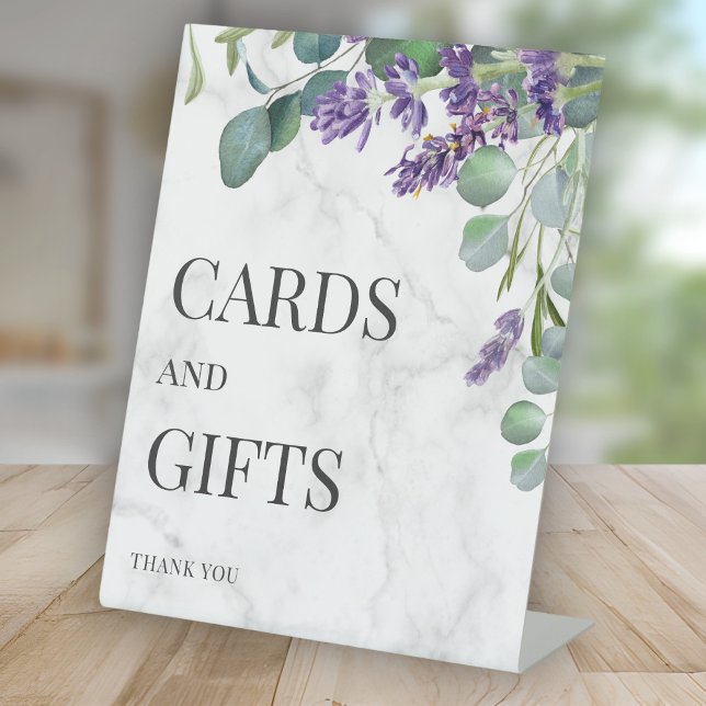Signe De Table Carte et cadeaux Mariage Rustic Lavender Eucalyptu (Créateur téléchargé)
