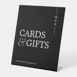 Signe De Table Carte Monogramme et cadeaux Mariage noir et blanc