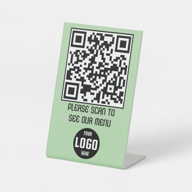 Signe De Table Carte QR Code Menu Piédestal Signal pour les resta (Recto)