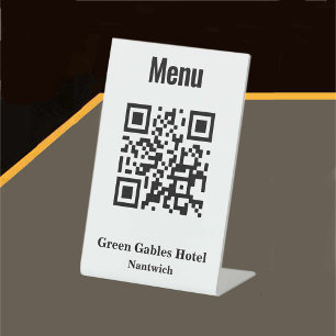 Signe De Table Carte QR Code Menu pour Hotel ou Restaurant Signal