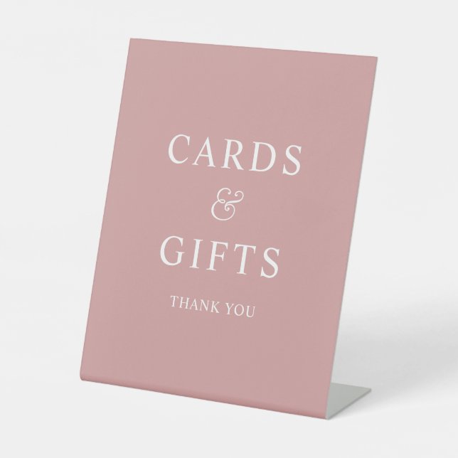 Signe De Table Cartes & Cadeaux Élégants Rose Rose (Recto)