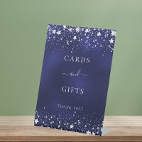 Cartes cadeaux étoiles argentées bleu marine