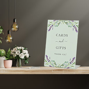 Signe De Table Cartes cadeaux lavande violette florale eucalyptus