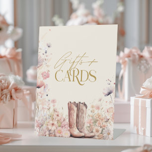 Signe De Table Cartes Cadeaux Mariage Boots & Bubbly Floral Cowgi