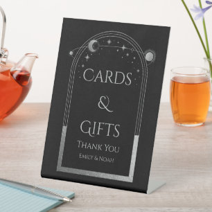 Signe De Table Cartes & Cadeaux Mariage Noir Argent Mystique