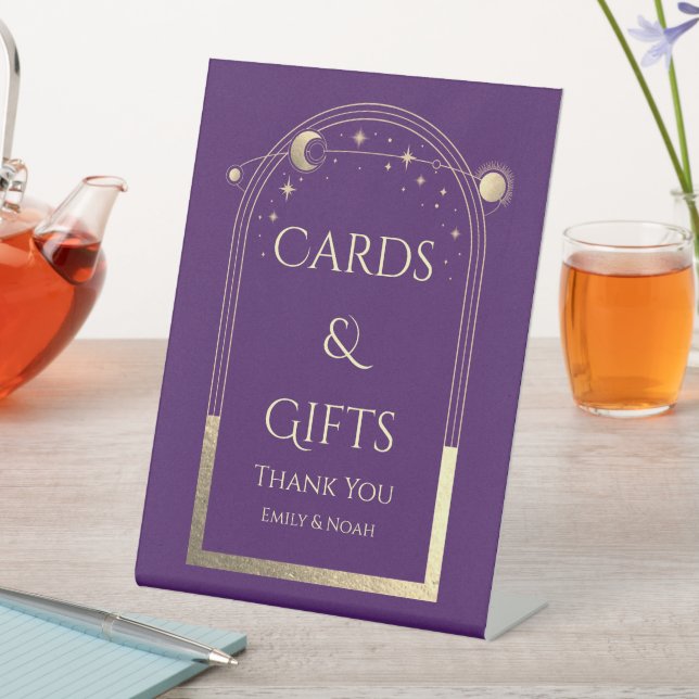 Signe De Table Cartes & Cadeaux Mysque Violet Mariage Sun Moon (In SItu)