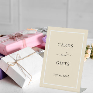 Signe De Table Cartes cadeaux or partie beige crème