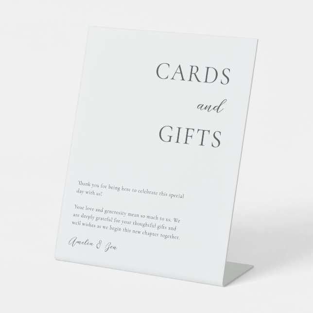 Signe De Table Cartes Cadeaux Table Merci Elégant Noir Blanc (Recto)