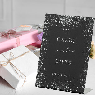 Signe De Table Cartes de cadeaux étincelantes de paillettes d'arg