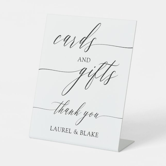 Signe De Table Cartes de calligraphie élégante Cadeaux Merci (Recto)