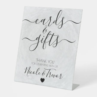 Signe De Table Cartes de calligraphie texturées personnalisées et
