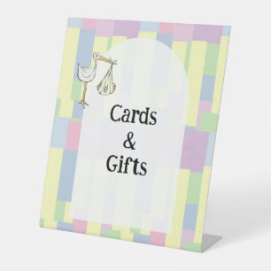 Signe De Table Cartes de livraison de cigogne et cadeaux funky ré