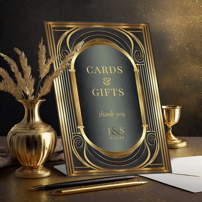 Signe De Table Cartes de mariage Art Déco Glam Cadeaux ID1033 (Créateur téléchargé)