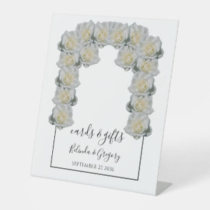 Signe De Table Cartes de mariage et cadeaux blancs Roses