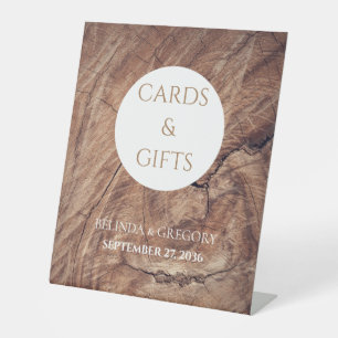 Signe De Table Cartes de mariage et cadeaux en bois rustique