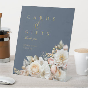 Signe De Table Cartes de mariage Floral Drama Cadeaux Blue ID1022