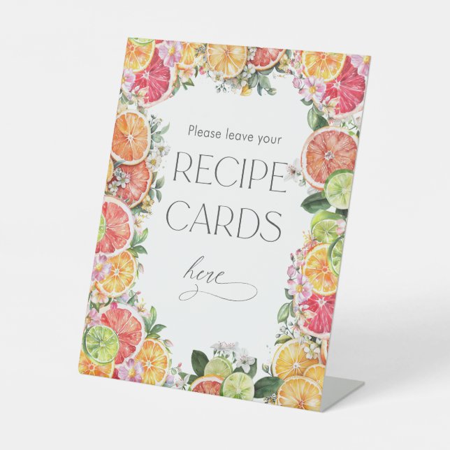 Signe De Table Cartes de recette de Fête des mariées d'agrumes (Recto)