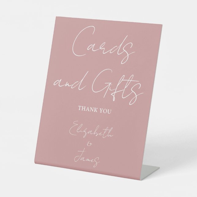 Signe De Table Cartes De Script Et Cadeaux Minimalistes De Rose R (Recto)