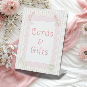 Signe De Table Cartes et Baby showers de cadeaux rose