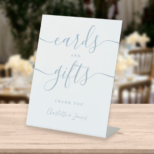 Signe De Table Cartes et Cadeaux à l'Ecriture Signée Bleu Poussié
