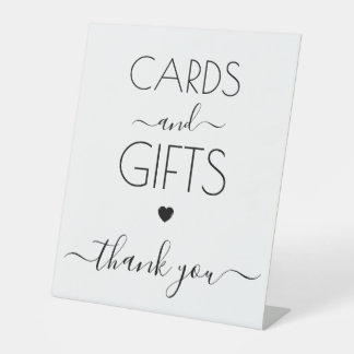 Signe De Table Cartes et cadeaux blancs personnalisés
