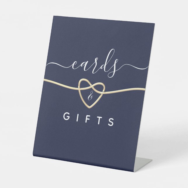 Signe De Table Cartes et cadeaux bleu marine (Recto)