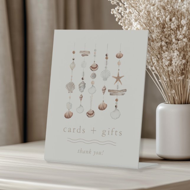 Signe De Table Cartes et cadeaux Boho Beach Baby shower (Zazzle Cards and Gifts Boho Beach Baby Shower Pedestal Sign)