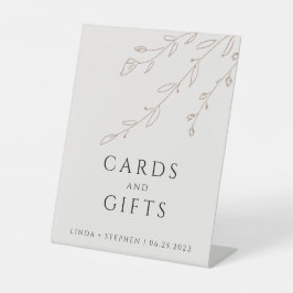 Signe De Table Cartes et cadeaux Botaniques Beige Neutre Simple