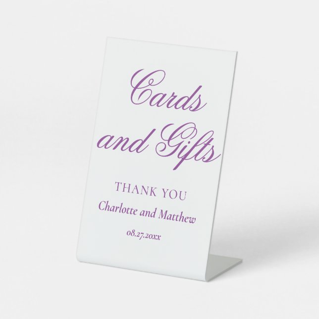 Signe De Table Cartes Et Cadeaux Chic Moderne Mariage Événement (Recto)