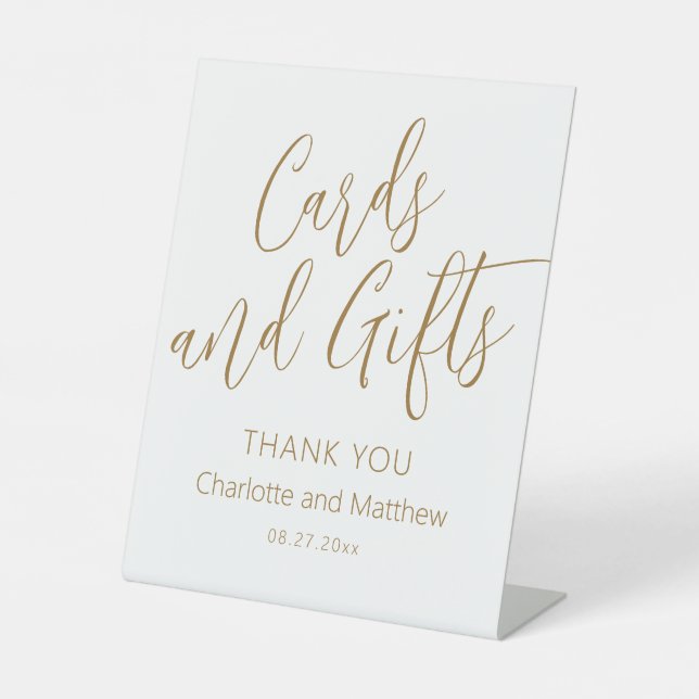 Signe De Table Cartes Et Cadeaux Chic Moderne Mariage Événement (Recto)