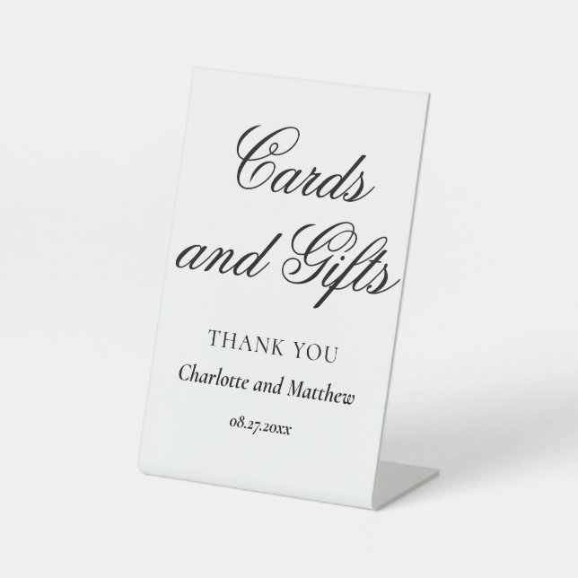 Signe De Table Cartes Et Cadeaux Chic Moderne Mariage Événement (Recto)
