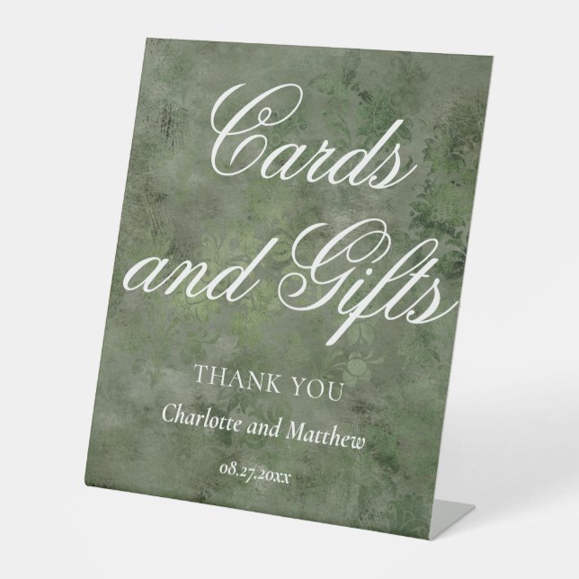 Signe De Table Cartes Et Cadeaux Chic Moderne Mariage Événement (Recto)