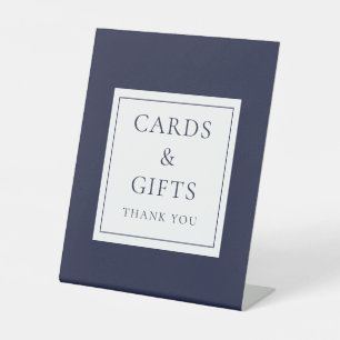 Signe De Table Cartes et Cadeaux Classiques Modernes Bleu Marine