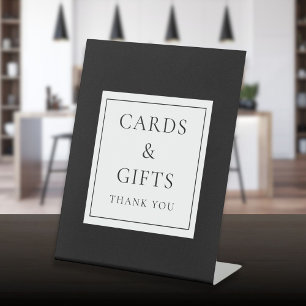 Signe De Table Cartes Et Cadeaux Classiques Modernes Noir Et Blan