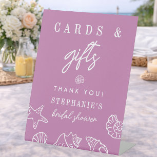 Signe De Table Cartes et Cadeaux Coquillages Rose Mauve Enterreme