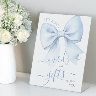 Signe De Table Cartes et Cadeaux de Baby Shower Bleu Ruban C'est