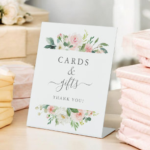 Signe De Table Cartes et cadeaux de Baby shower floral rose