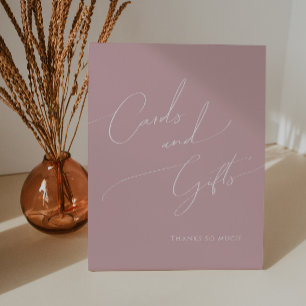 Signe De Table Cartes et cadeaux de Baby shower Rose Dusty Whimsi