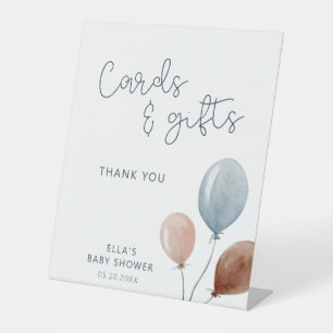Signe De Table Cartes et cadeaux de ballons d'aquarelle