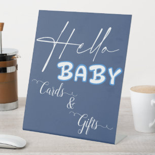 Signe De Table Cartes et Cadeaux de Fête de Naissance Élégants Bl