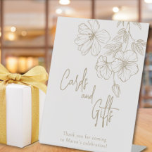 Cartes et cadeaux de Fête des mariées Gold Flowers