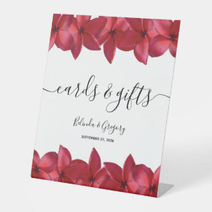 Signe De Table Cartes et Cadeaux de Mariage à la Plumeria Rouge F